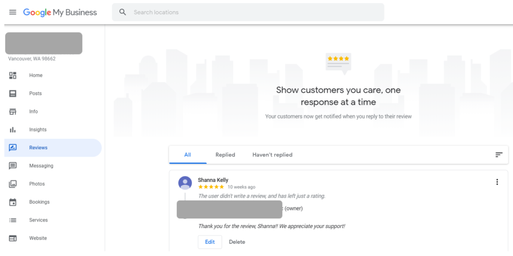 Google Reviews are key testimonials for your business. Read and respond to each one on your Google Business Listing. 